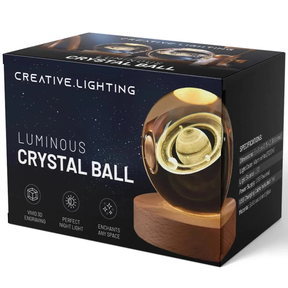 Glowing Crystal Ball with 3D Engraving Night Light