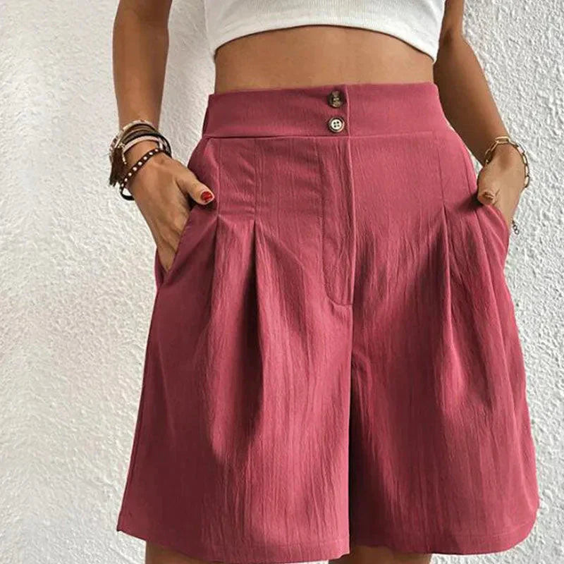 Colleen | High-Waisted Pleated Shorts