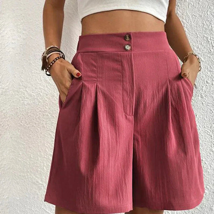 Colleen | High-Waisted Pleated Shorts