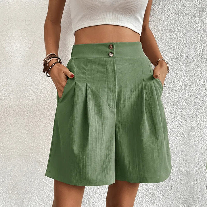 Colleen | High-Waisted Pleated Shorts