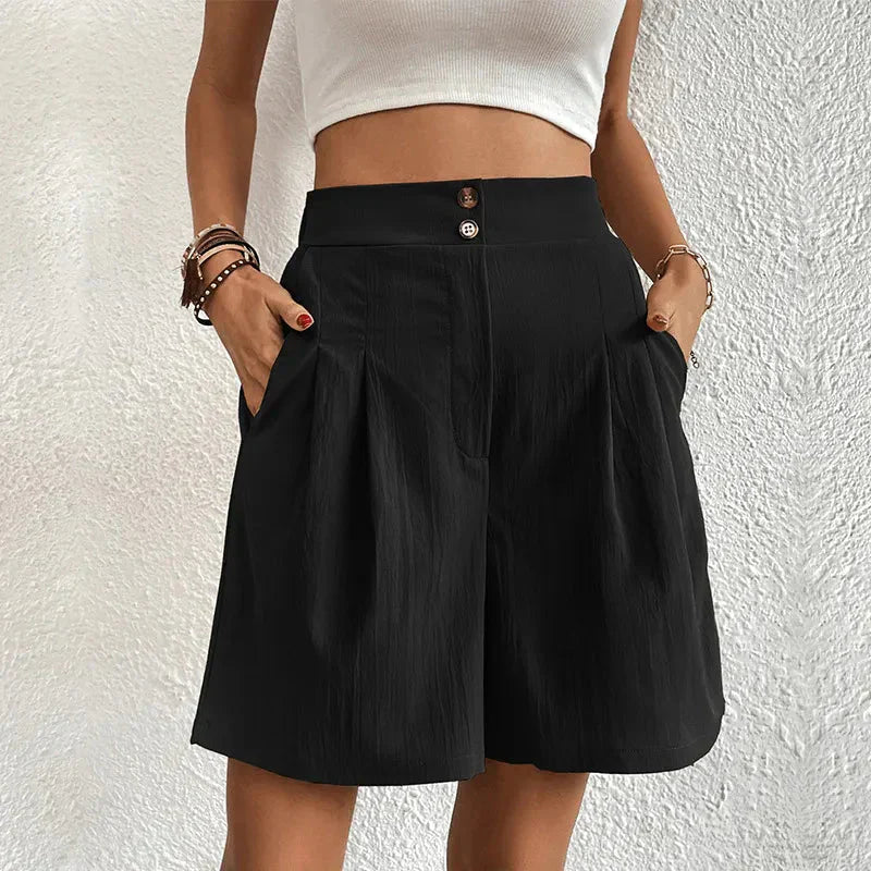 Colleen | High-Waisted Pleated Shorts