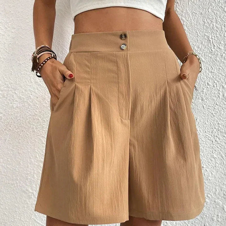 Colleen | High-Waisted Pleated Shorts
