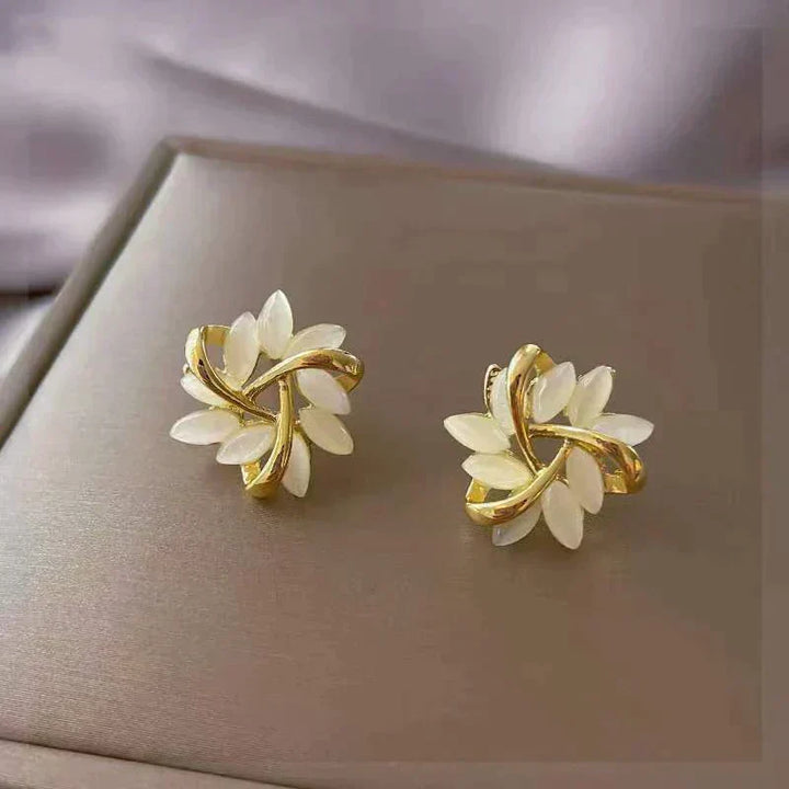 White Opal Earrings for Women – Elegant, Refined, and Luminous Style.