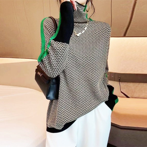 Clémence™  |  Striped Roll Neck Jumper
