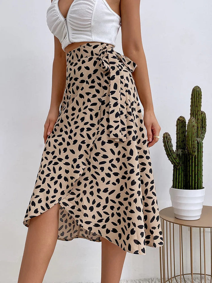 Estelle | Midi Wrap Skirt Adjustable Asymmetrical Hem