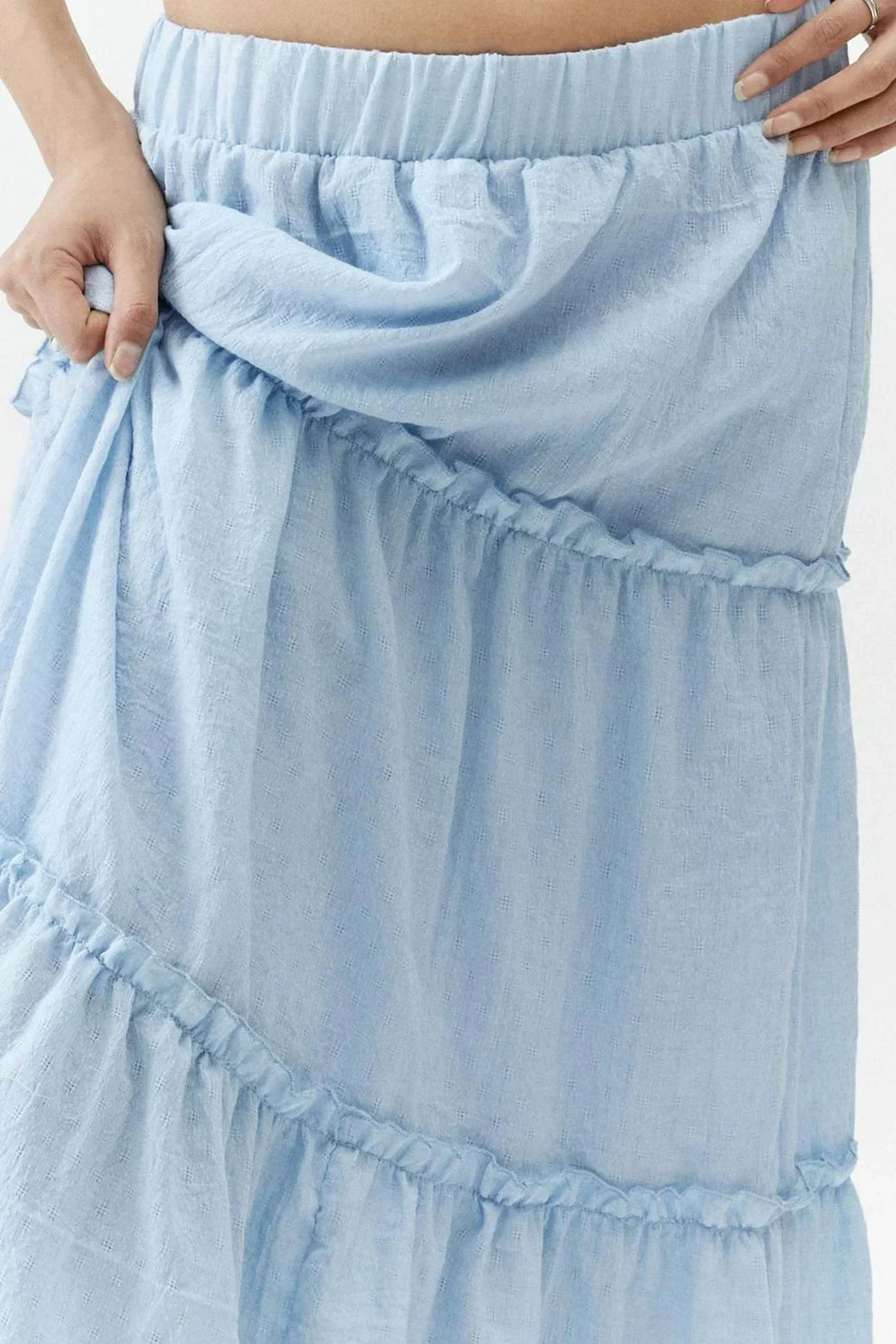 Miriam | Tiered Cotton-Linen Maxi Skirt