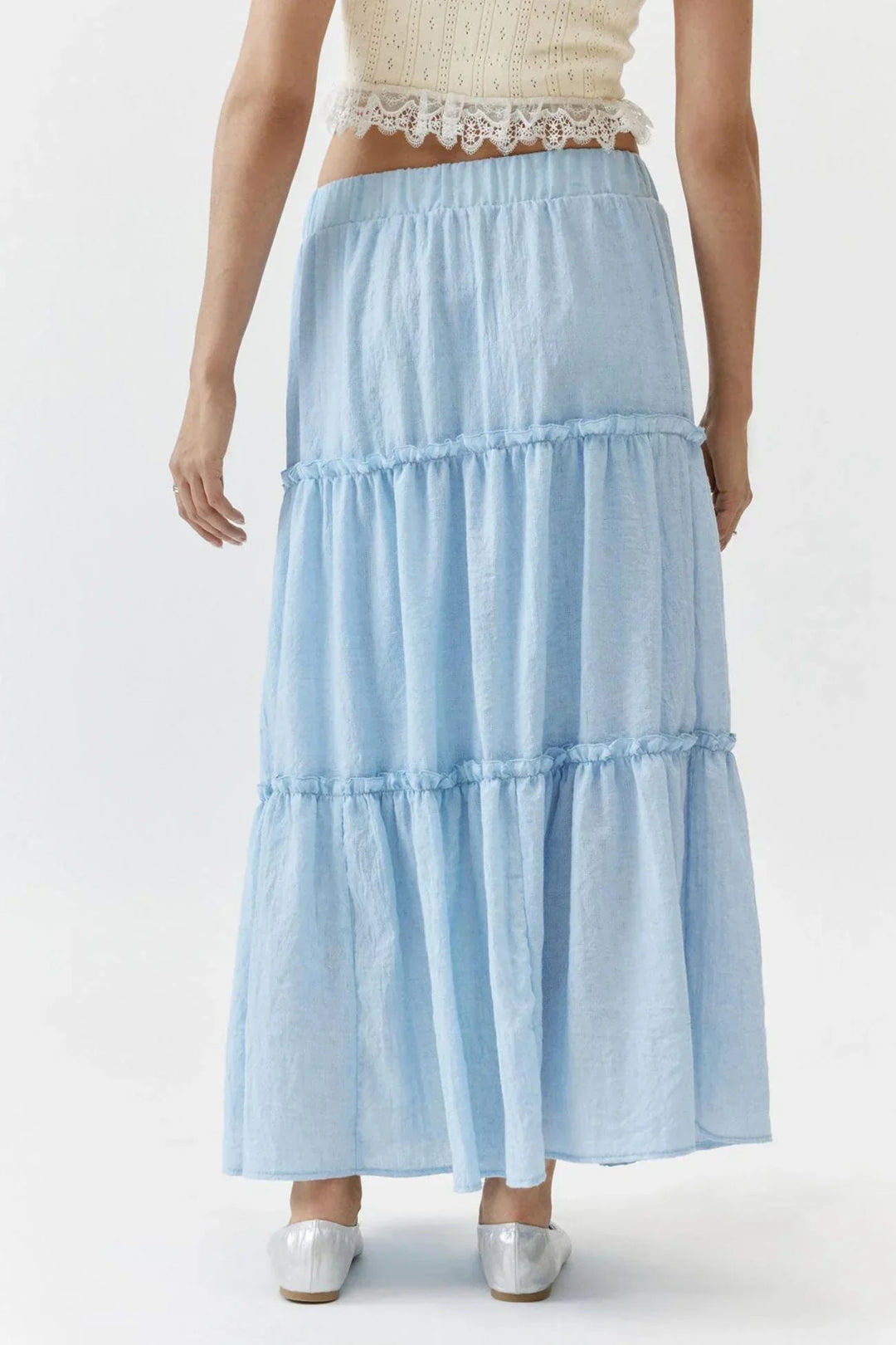 Miriam | Tiered Cotton-Linen Maxi Skirt