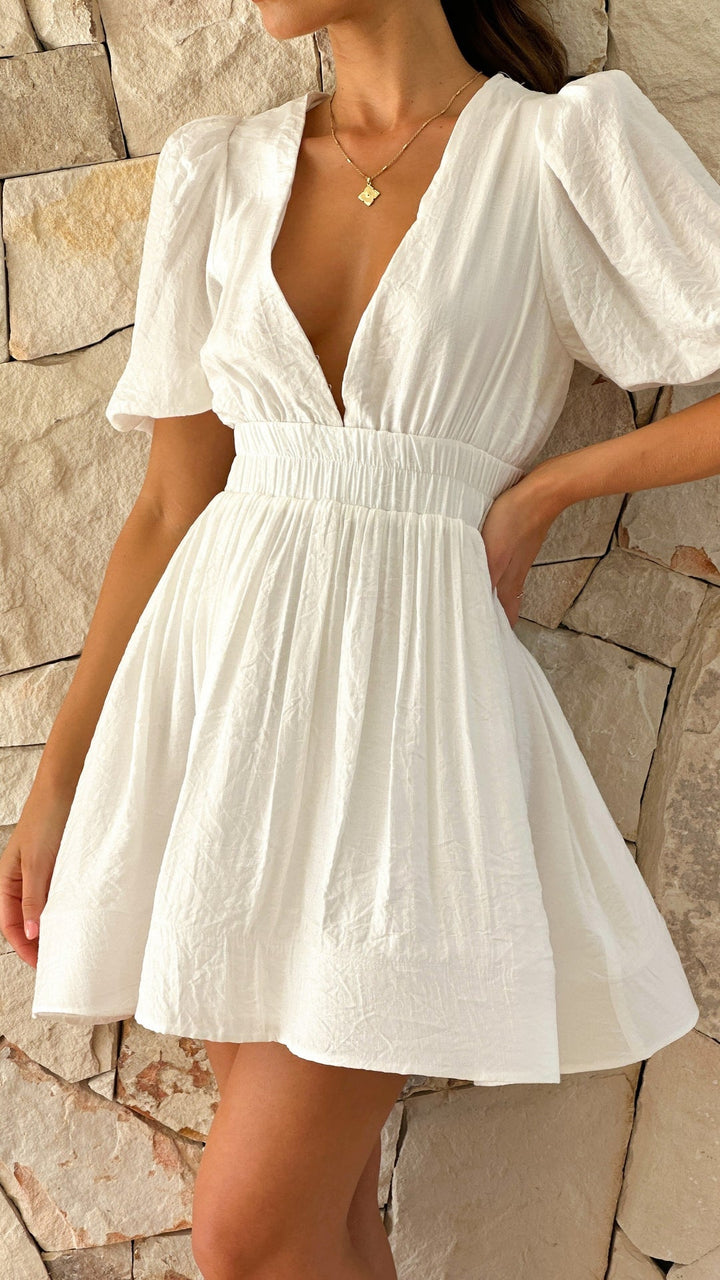 Darsela | Women's Spring Mini Dress with Puff Sleeves