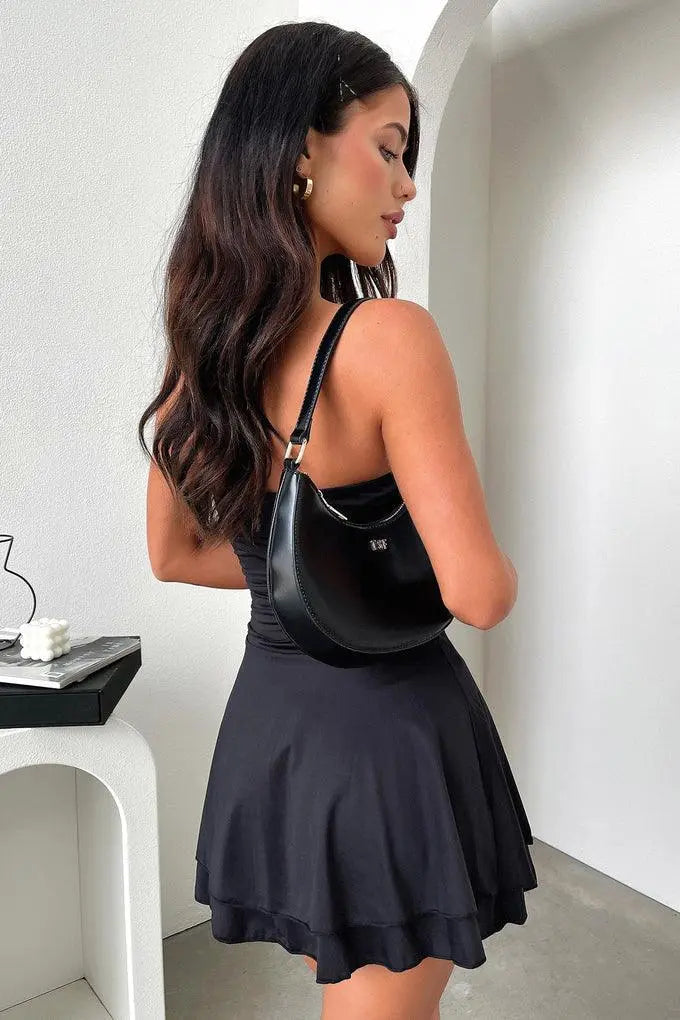 Women's Strapless Flowy Mini Dress - Chic Summer Party Style