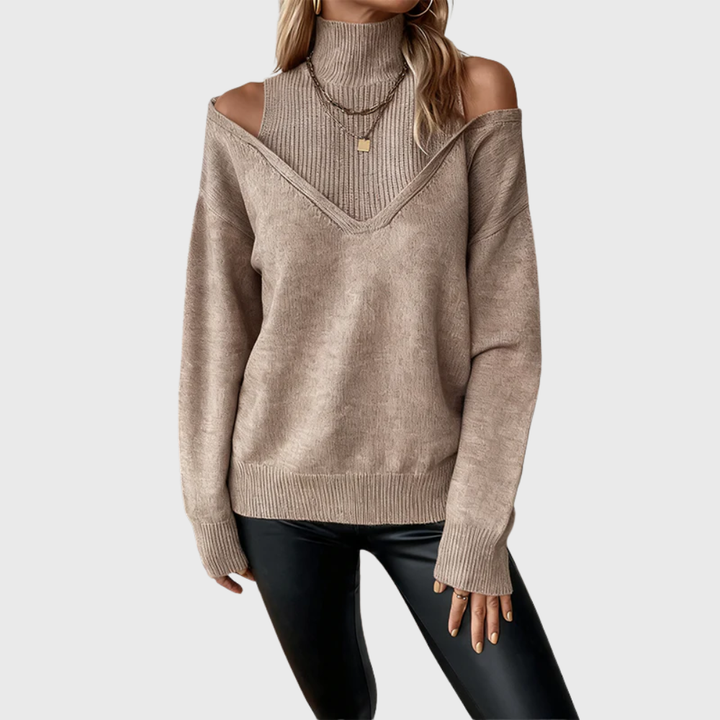 Franca Elegant Wool Sweater, view 4 - Elena Harper