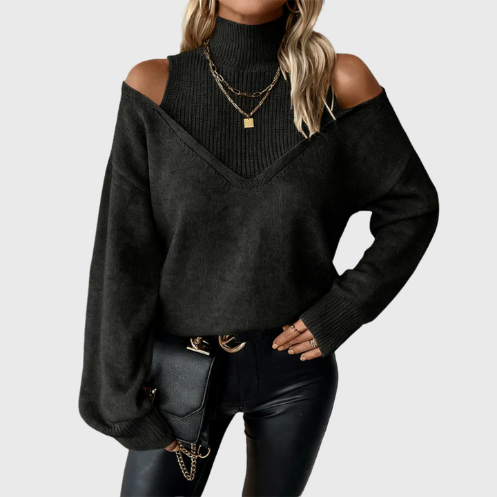 Franca Elegant Wool Sweater, view 6 - Elena Harper
