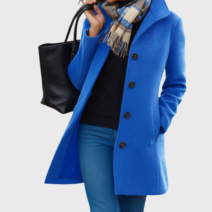 Women's Elegant Longline Button-Front Coat