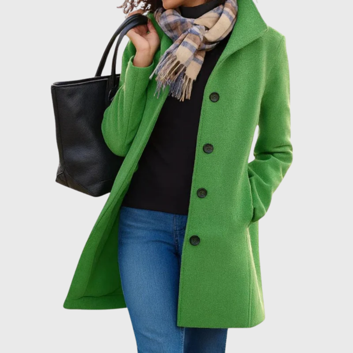 Women's Elegant Longline Button-Front Coat