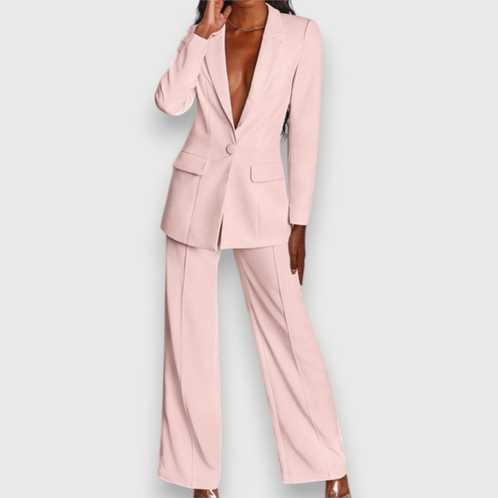 Women's Elegant Two-Piece Blazer & Trousers Set