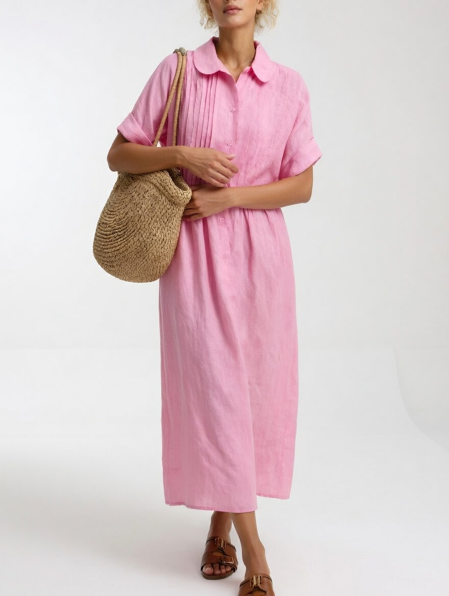 Lysandra Lightweight Shirt Dress for Summer, view 4 - Elena Harper