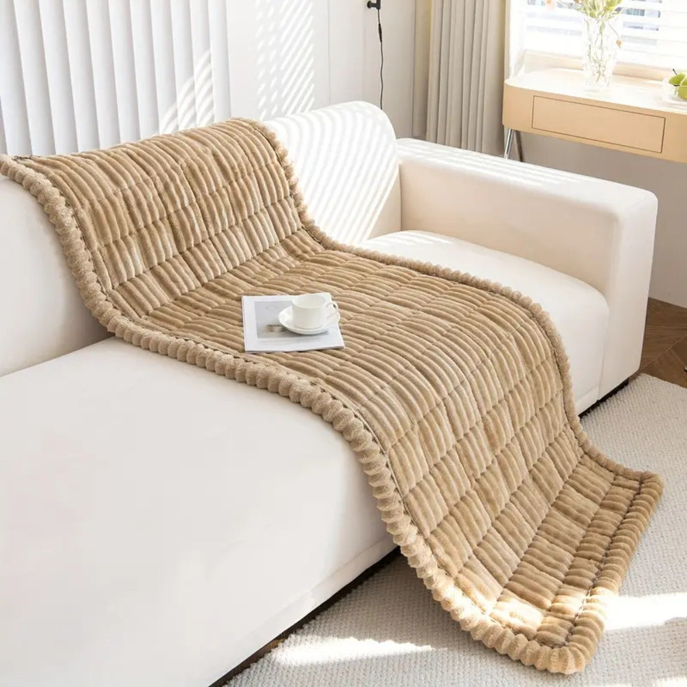 Plush Sofa Protector Mat - Non-Slip Fleece Comfort & Style
