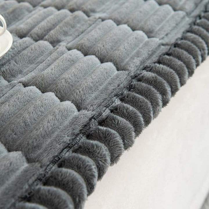 Plush Sofa Protector Mat - Non-Slip Fleece Comfort & Style
