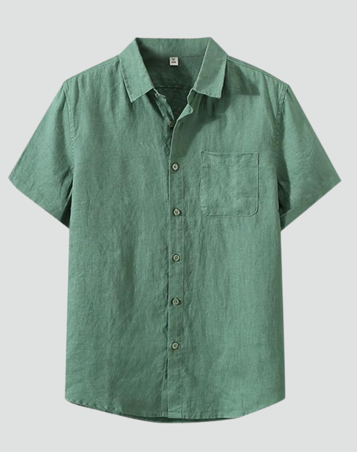 Linen Shirt Short Sleeves Men Summer Casual