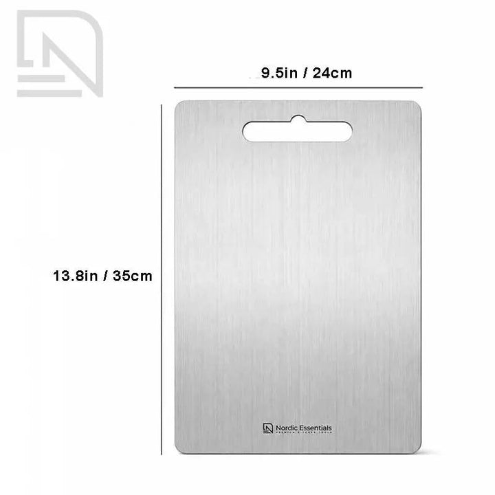 Stainless Steel Cutting Board Double-Sided - Antibacterial Kitchen Board Knife-Friendly