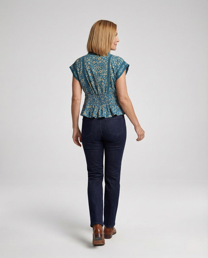 Women's Corset Style Blouse, view 3 - Elena Harper