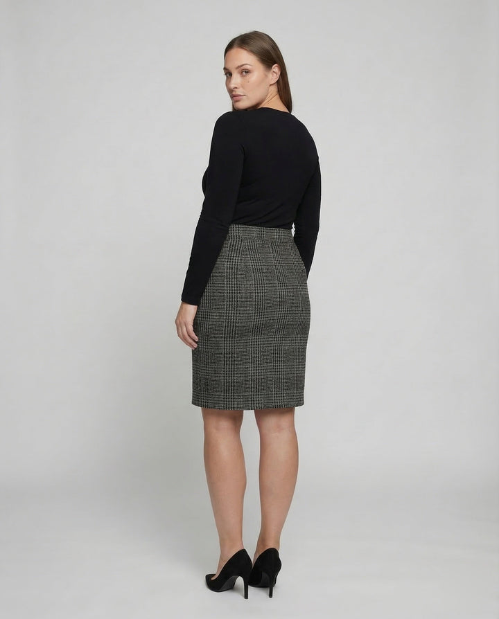 Women's Checkered Pencil Skirt, view 4 - Elena Harper