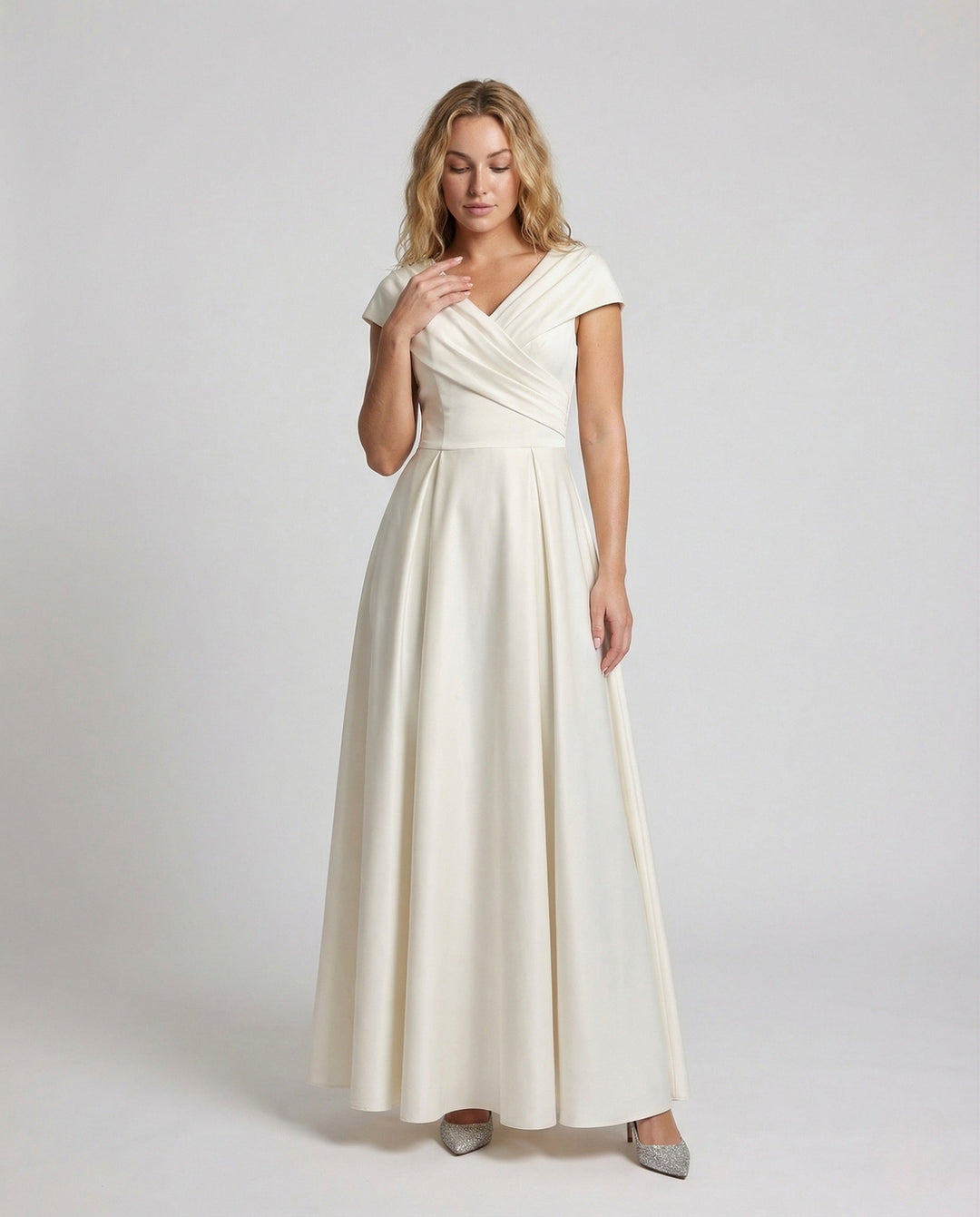 Women's Evening Dress with Cape Sleeves