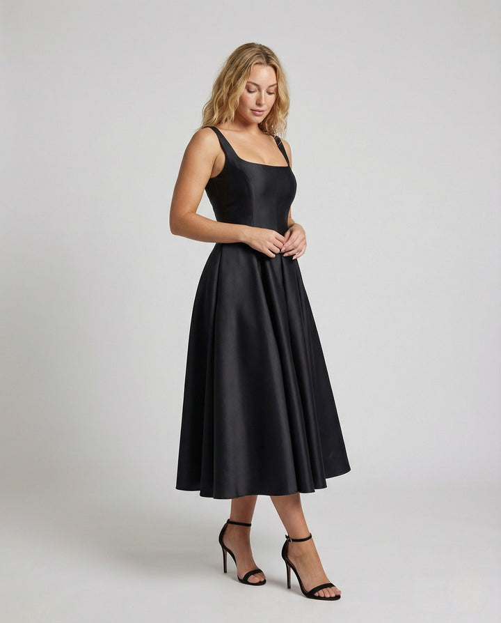 Women's Evening Dress with Corset and Midi Skirt