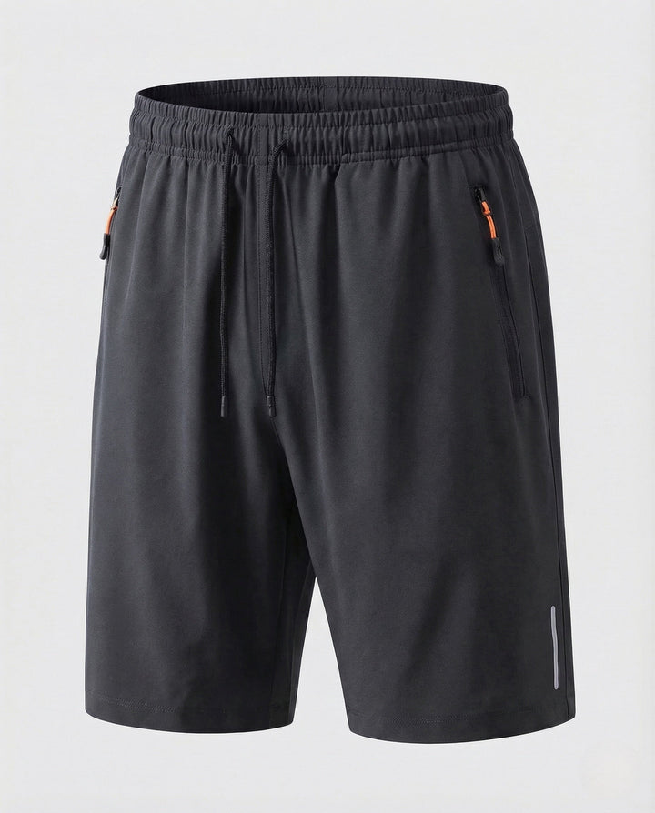 Men's Breathable Training Shorts with Zipper Pocket