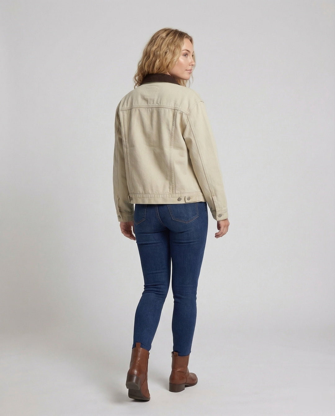 Women's Cotton Jacket with Cord Collar