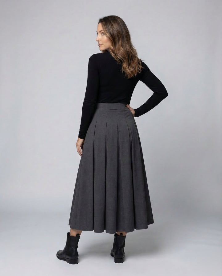 Women's A-Line Skirt High Waist Pleats