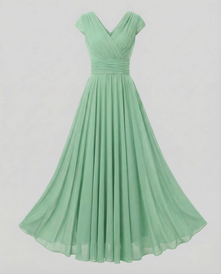 Women's Evening Dress V-Neck Wrap Waist