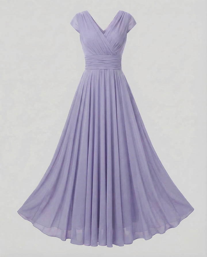Women's Evening Dress V-Neck Wrap Waist
