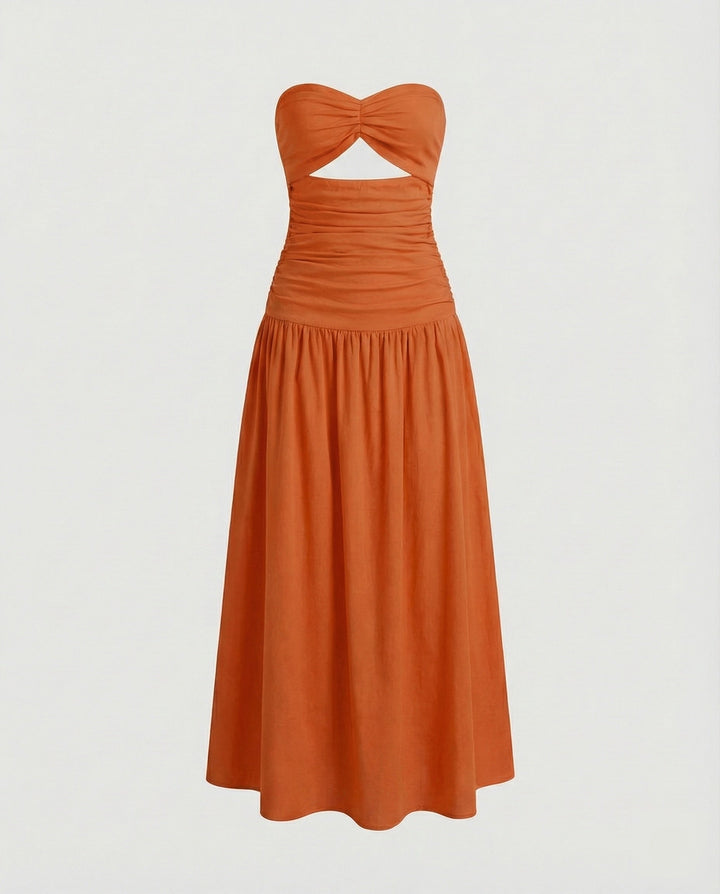 Women's Bandeau Maxi Dress with Twist Bustier