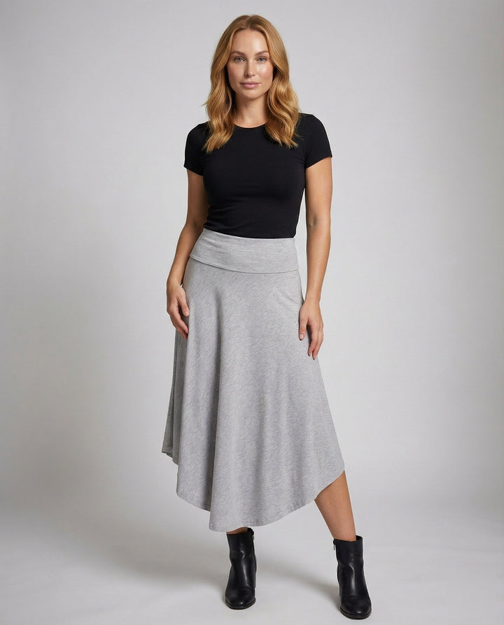 Women's Asymmetrical Maxi Skirt with Flared Hem