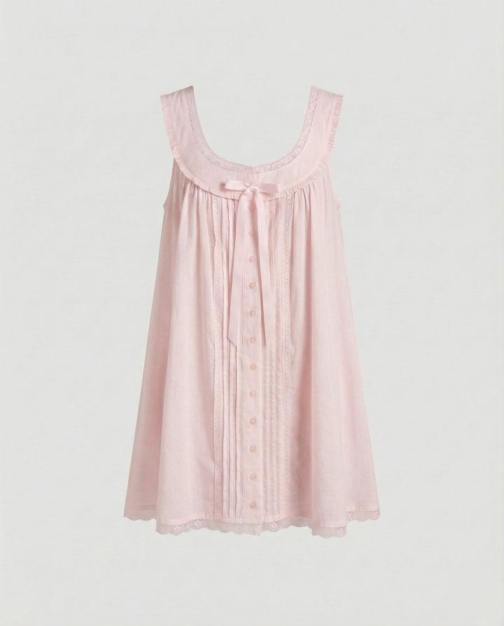 Women's Babydoll Mini Dress Airy Round Neck