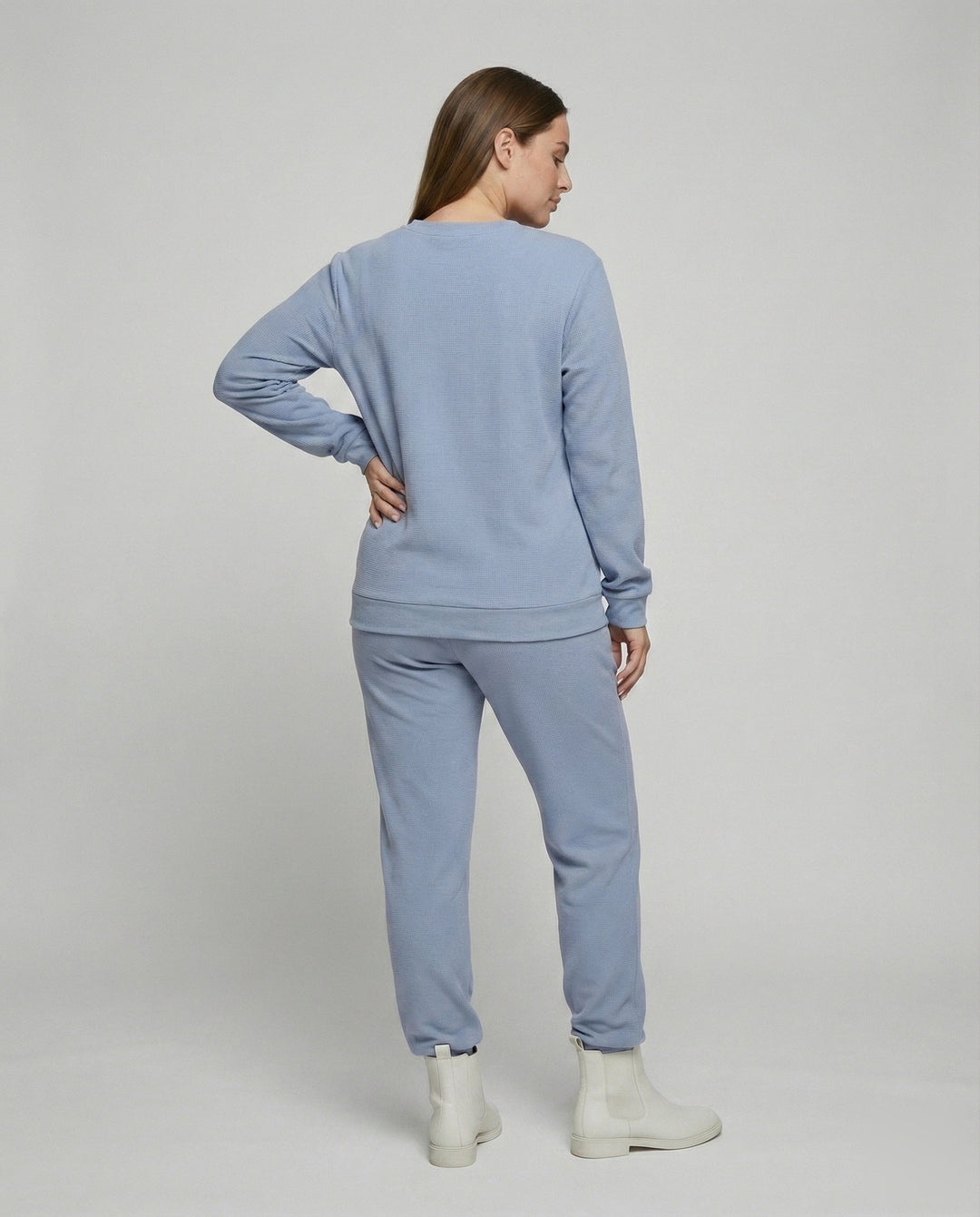 Women's Comfortable Nursing Function Waffle Structure Nursing Sweatshirt Set