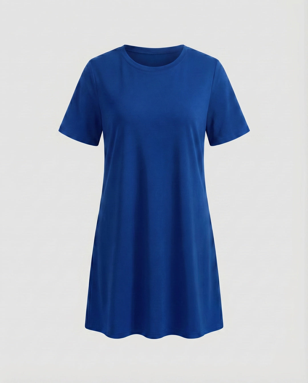 Women's A-Line Dress with Swing Hem Short Sleeve Round Neck