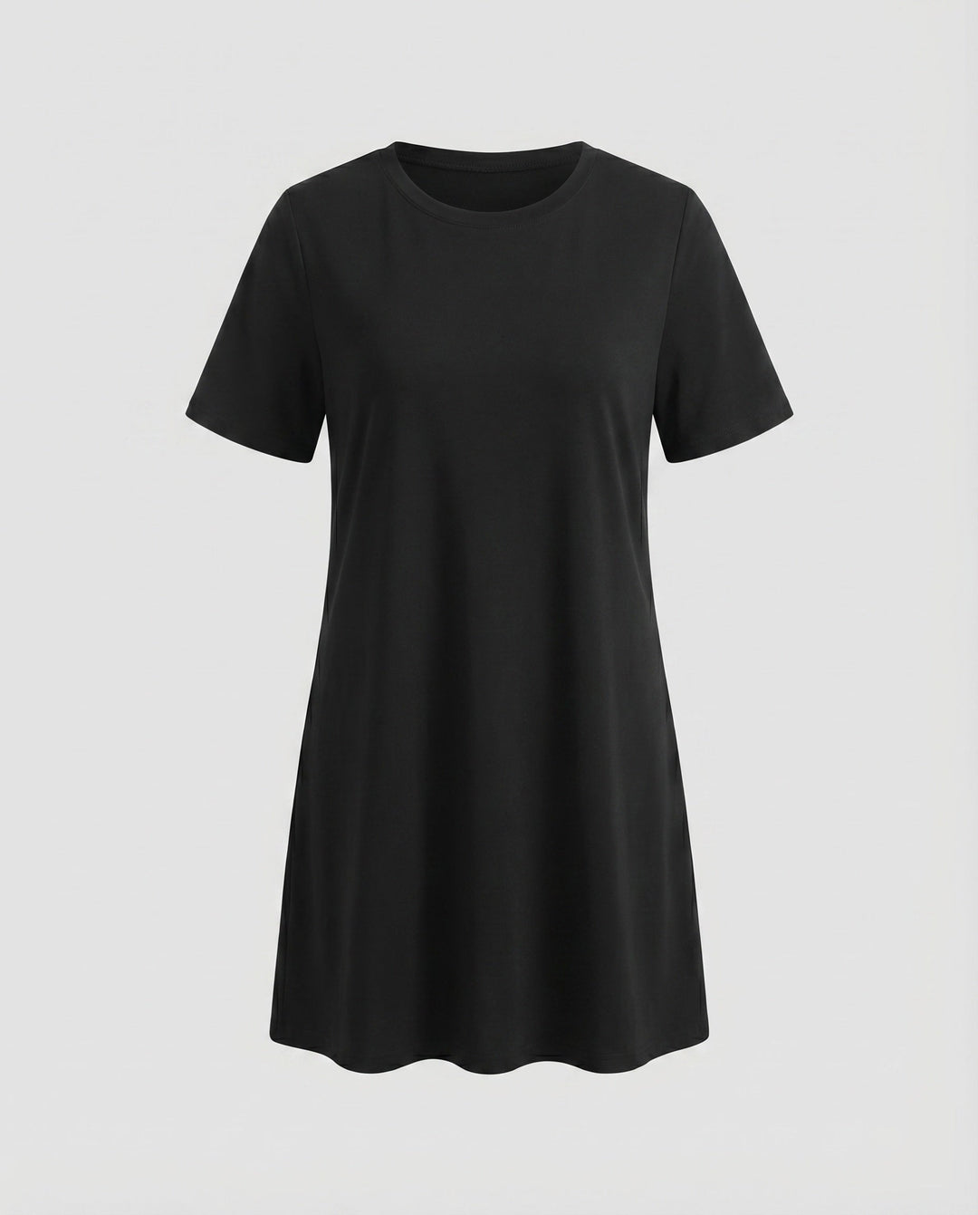 Women's A-Line Dress with Swing Hem Short Sleeve Round Neck
