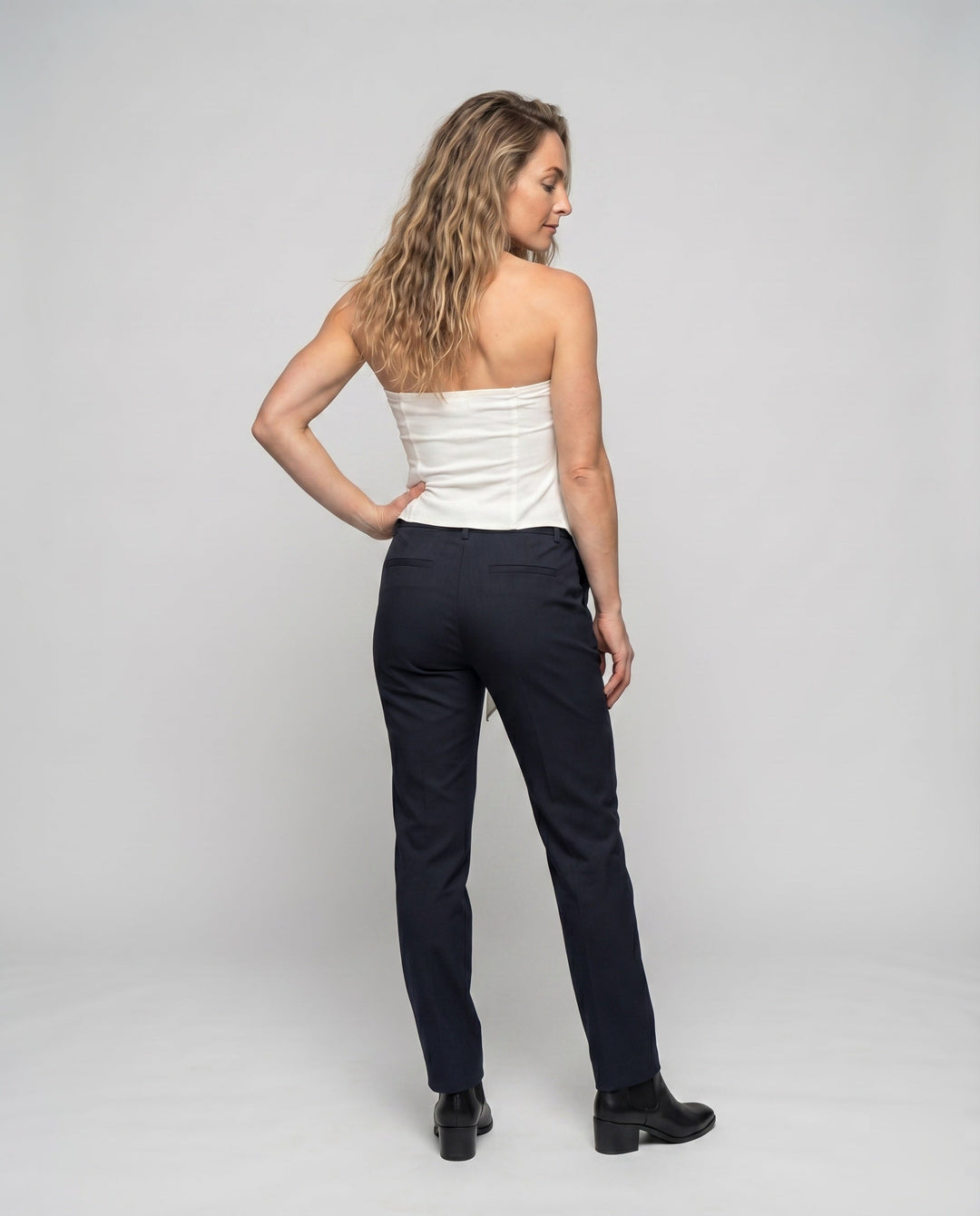 Women's Bandeau Crop Top with Knot Front and Flowing Tails