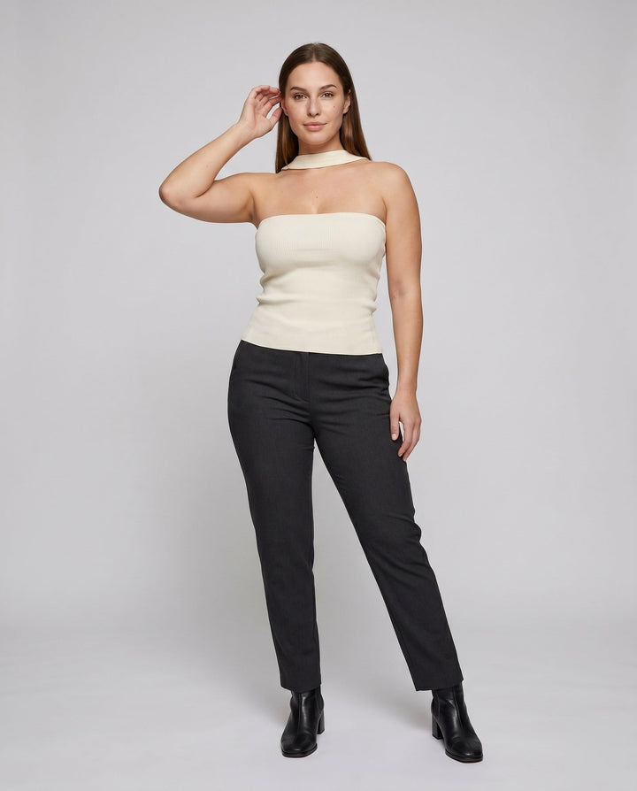 Women's Sleeveless Top with Stylish Halter Design