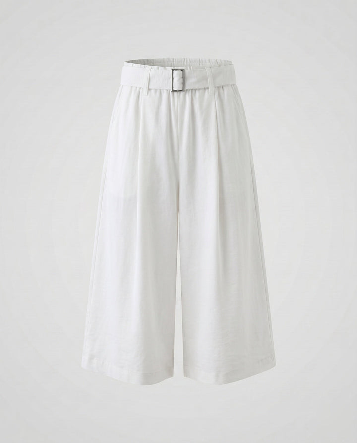 Damen Culotte mit elastischem Bund und dekorativem Taillengürtel