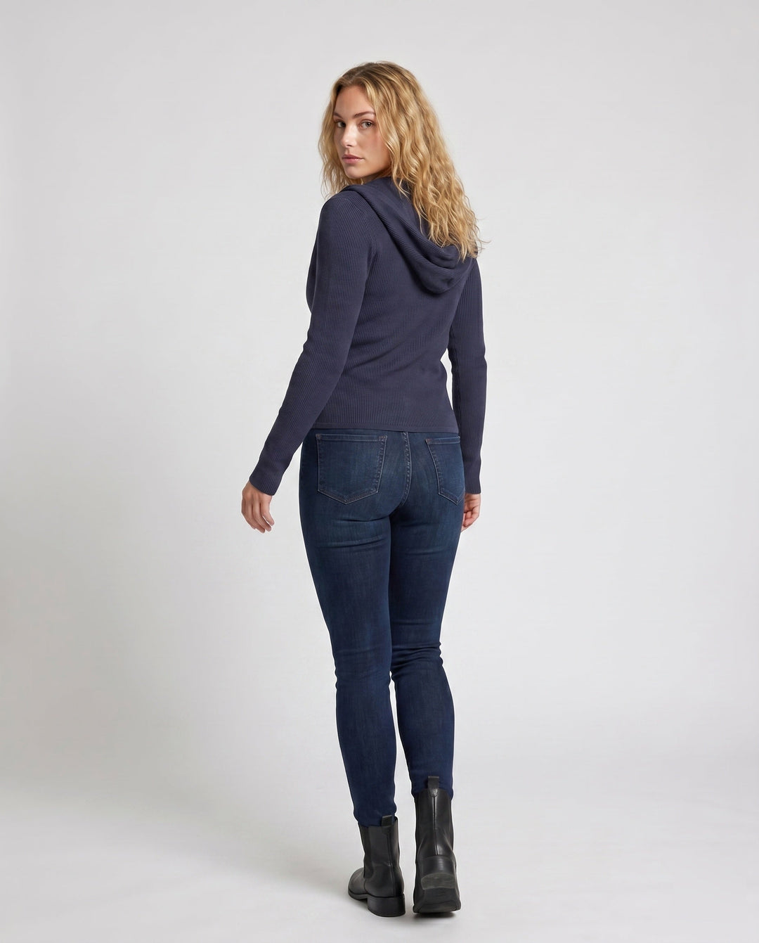Women's Comfortable Sweat Jacket with Hood and Full Zip