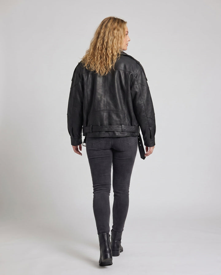 Women's Biker Jacket Made of High-Quality Leather