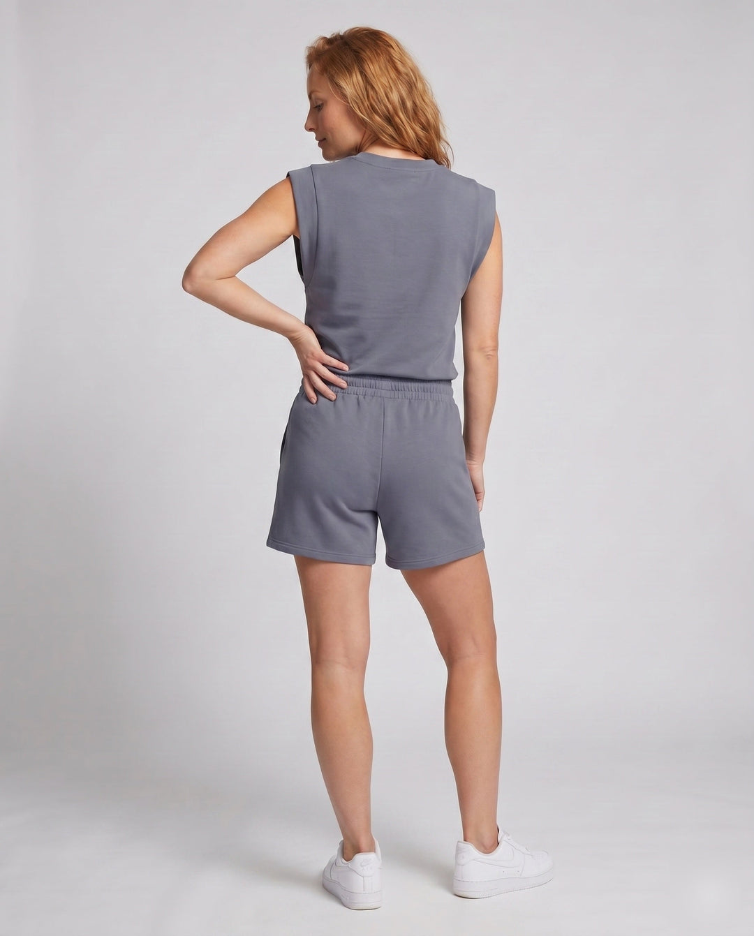 Women's Comfortable Sports Set with Sleeveless Top and Shorts EB