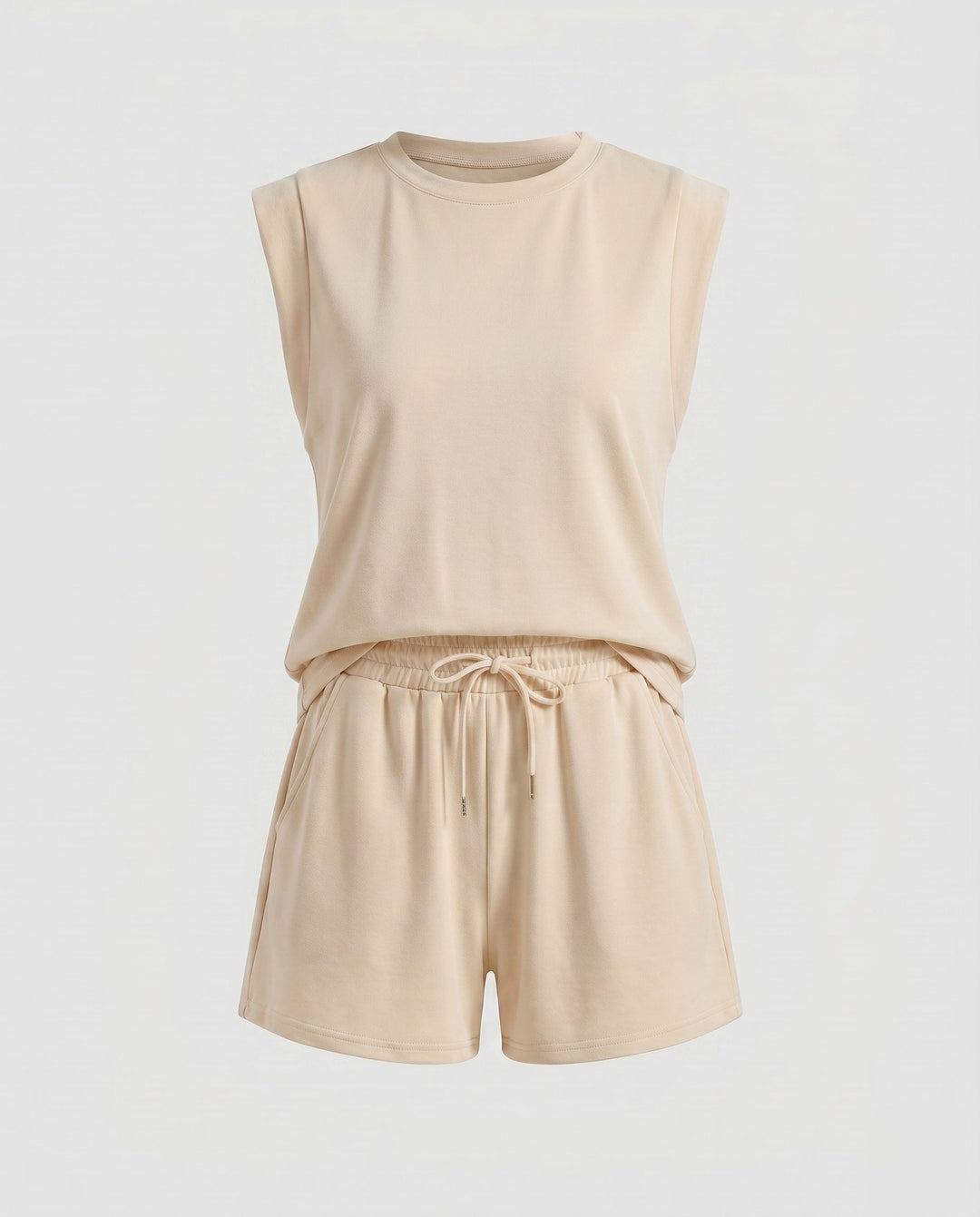 Women's Comfortable Sports Set with Sleeveless Top and Shorts EB