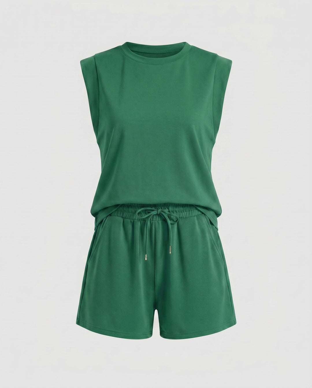 Women's Comfortable Sports Set with Sleeveless Top and Shorts EB