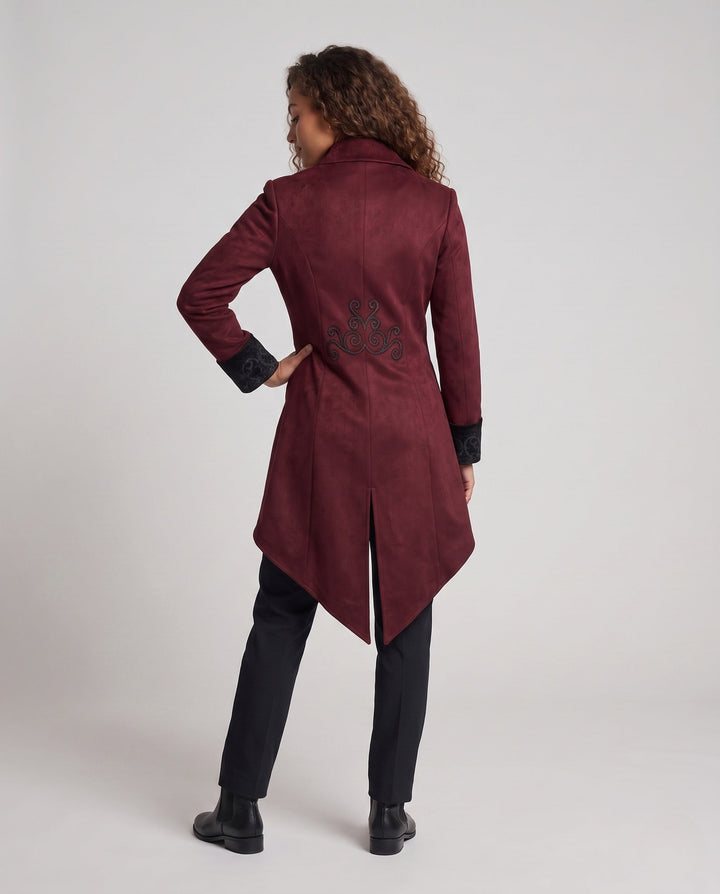 Women's Victorian Tailcoat with Embroidered Detail, view 6 - Elena Harper