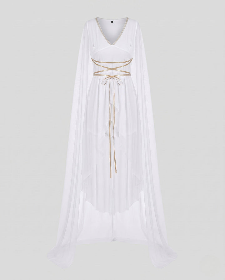 Women's Ancient Goddess Costume with Sheer Overlay Echo Archive, view 6 - Elena Harper