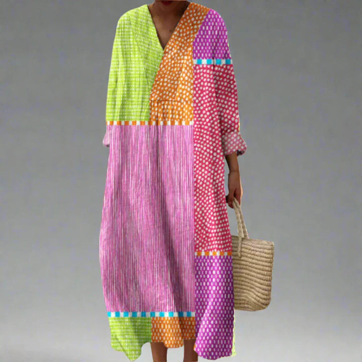 Women's Dress with Geometric Pattern, Loose Fit, Lightweight Fabric for Daily Use
