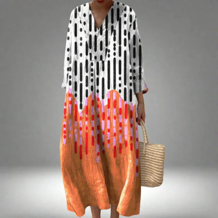 Women's Dress with Geometric Pattern, Loose Fit, Lightweight Fabric for Daily Use